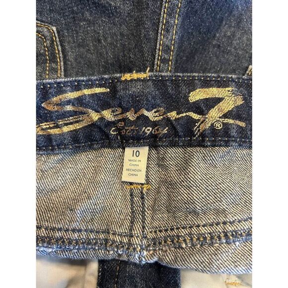 Seven7 Weekend Dark Denim Distressed Shorts Size 10 (8708) - Picture 2 of 4